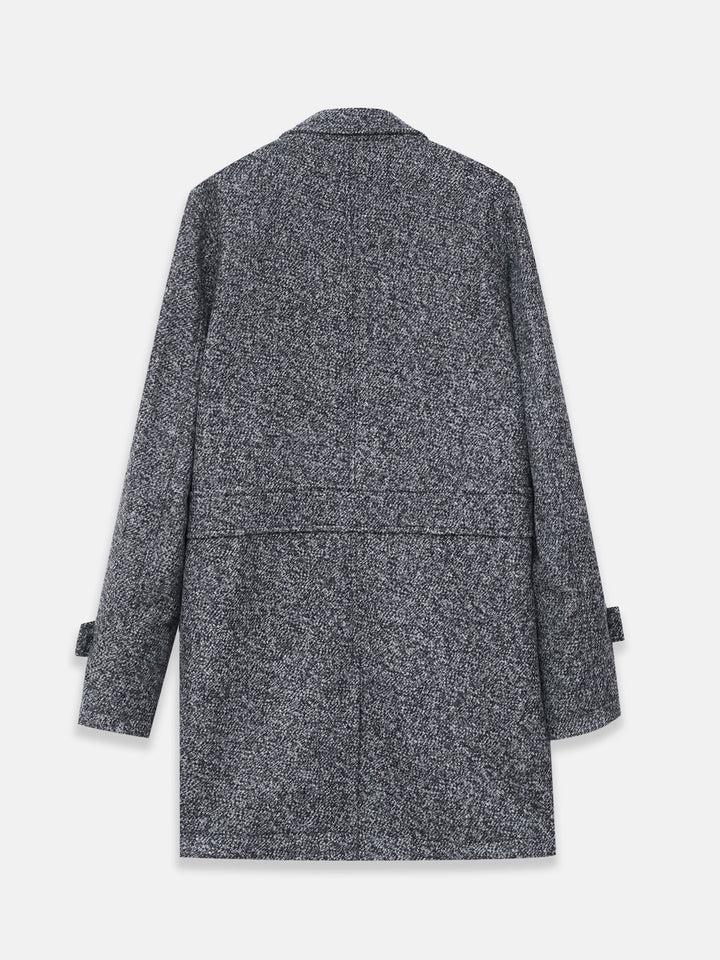 Brumano Mens RTW Solids Wool 1 Piece Grey Over Coat Blended Winter Collection