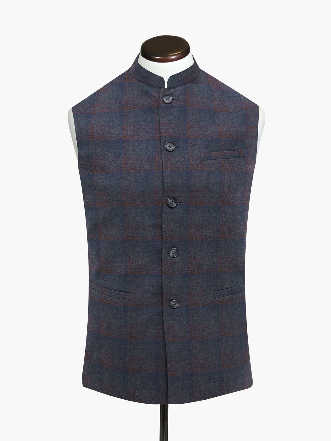 Brumano Mens Waist Coats RTW Solids Cotton Waistcoat Grey N Blue Casual Collection