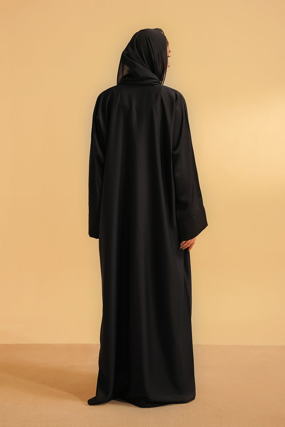 Divinely Crafted Women Pret Solids 1 Piece Georgette Basic Abaya Navy - Summer Collection