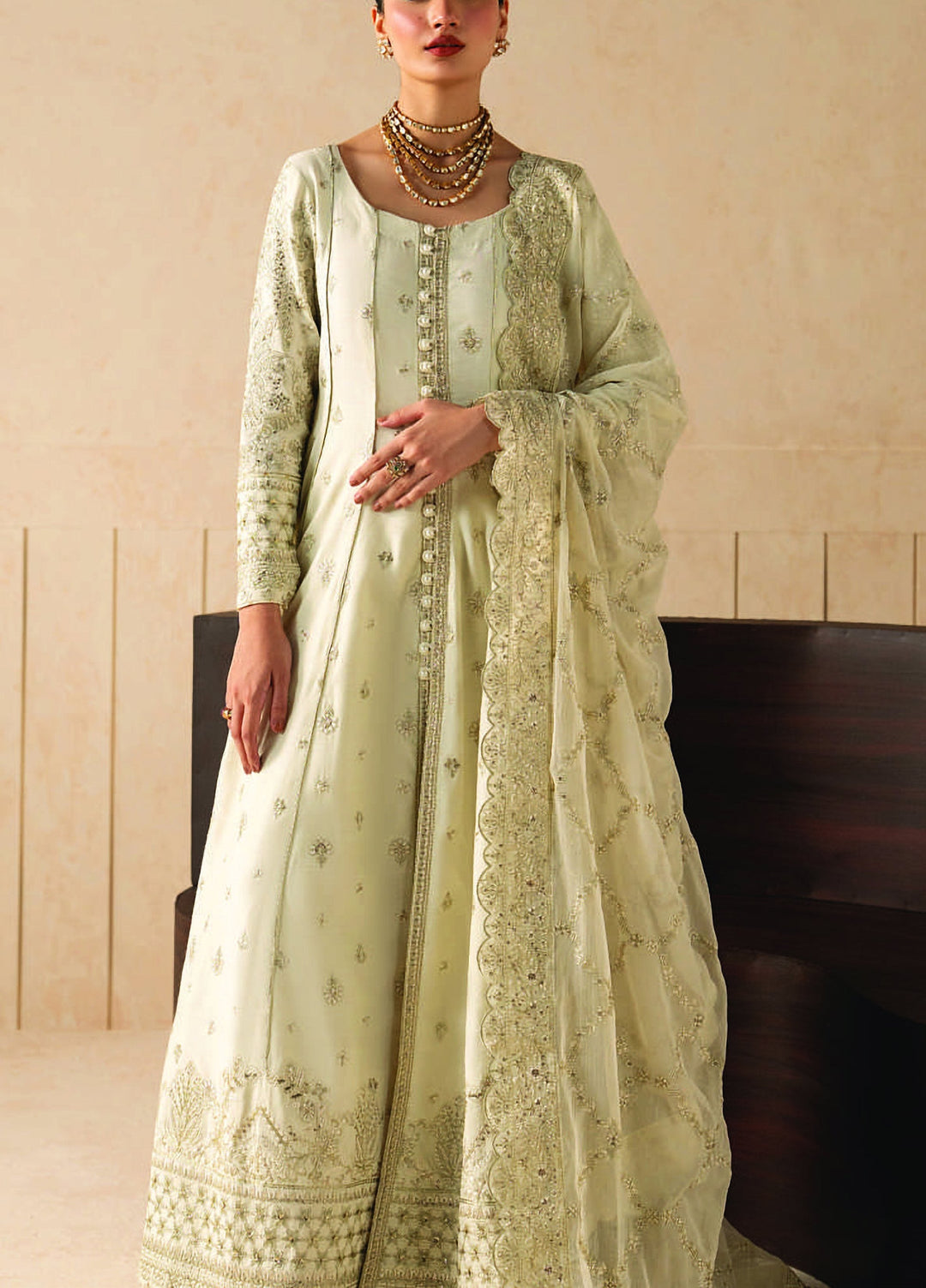 Syleena by Gulaal Unstitched Embroidered Raw Silk 3 Piece Suit GL26USR Miraas SD-28 - Festive Collection