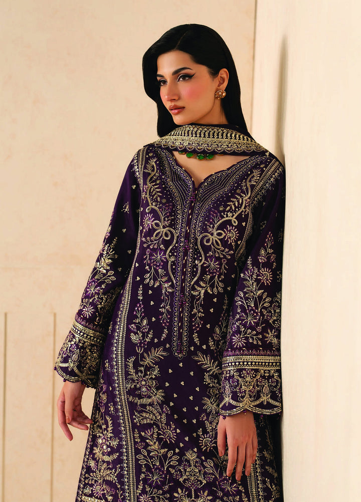 Syleena by Gulaal Unstitched Embroidered Raw Silk 3 Piece Suit GL26USR Nivara SD-21 - Festive Collection