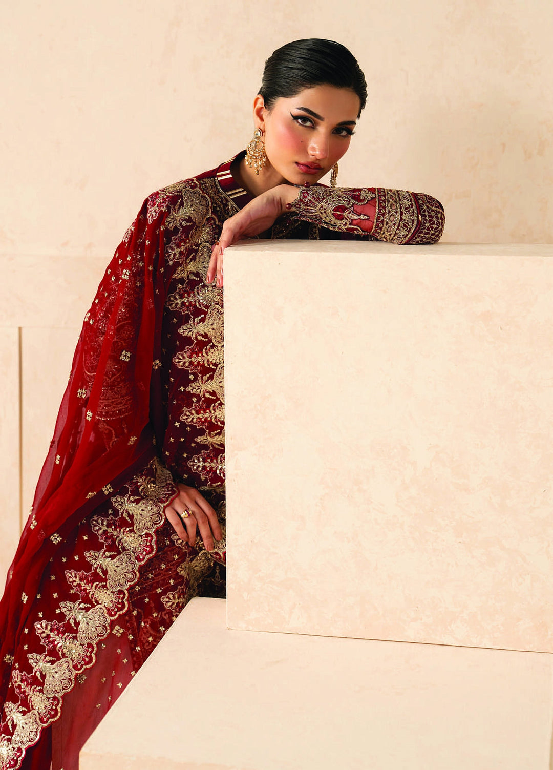 Syleena by Gulaal Unstitched Embroidered Raw Silk 3 Piece Suit GL26USR Rossella SD-23 - Festive Collection