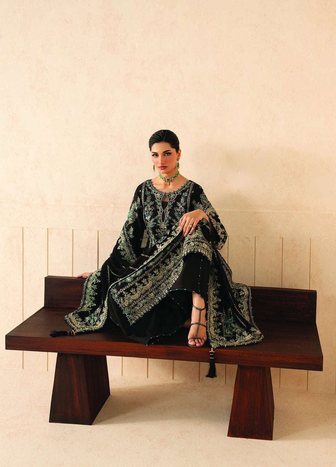 Syleena by Gulaal Unstitched Embroidered Raw Silk 3 Piece Suit GL26USR Serpentine SD-22 - Festive Collection