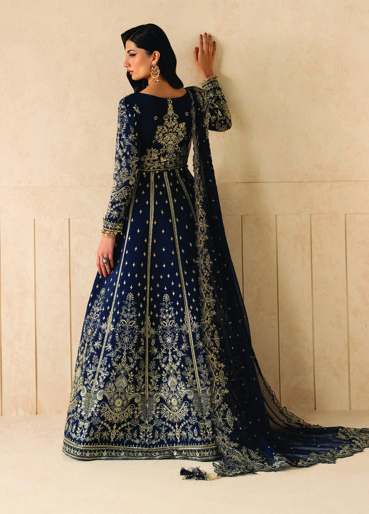 Syleena by Gulaal Unstitched Embroidered Raw Silk 3 Piece Suit GL26USR Zaffre SD-26 - Festive Collection