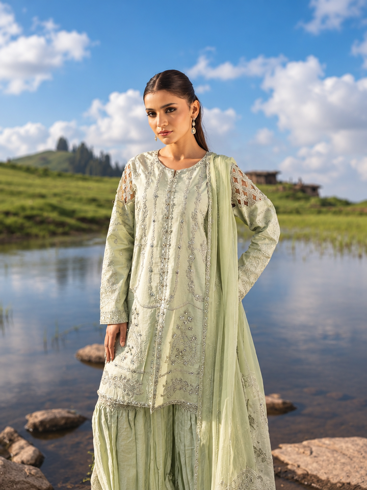 Dastaan by Zebtan Unstitched Embroidered Tassal Silk 3 Piece Suit ZB26UD DZ-05 - Festive Collection