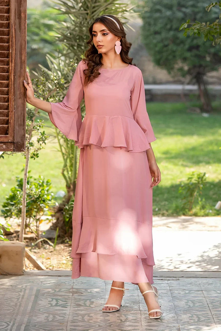 Dhaga Women Pret Printed 2 Piece Seersucker Pepolka Peach SS25DSD410 - Summer Collection