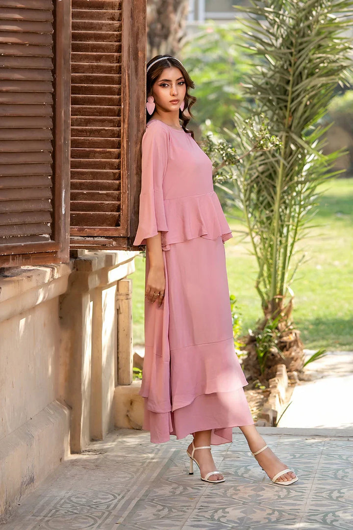 Dhaga Women Pret Printed 2 Piece Seersucker Pepolka Peach SS25DSD410 - Summer Collection