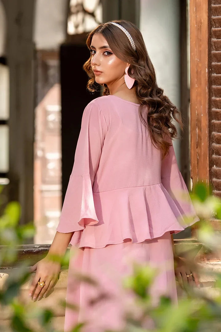 Dhaga Women Pret Printed 2 Piece Seersucker Pepolka Peach SS25DSD410 - Summer Collection