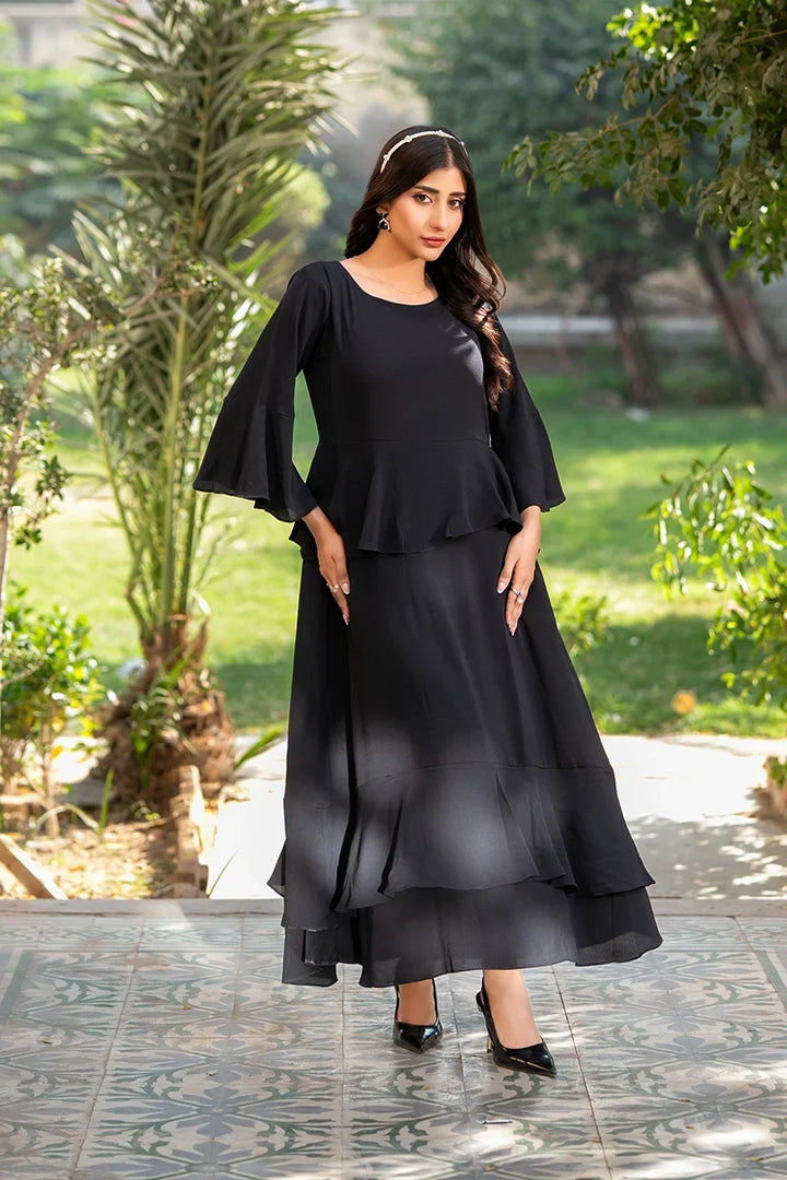 Dhaga Women Pret Printed 2 Piece Seersucker Pepolka Black SS25DSD411 - Summer Collection