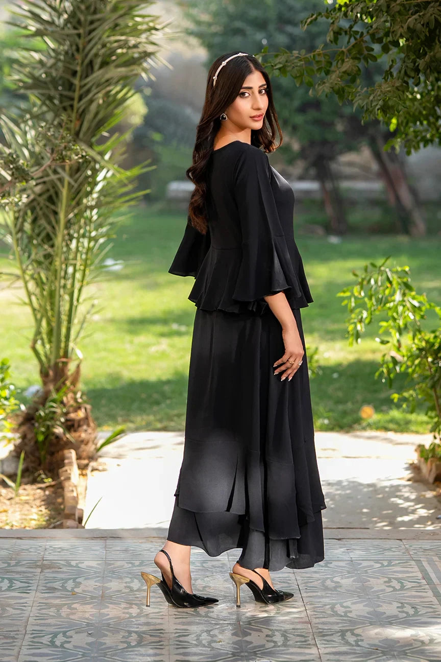 Dhaga Women Pret Printed 2 Piece Seersucker Pepolka Black SS25DSD411 - Summer Collection