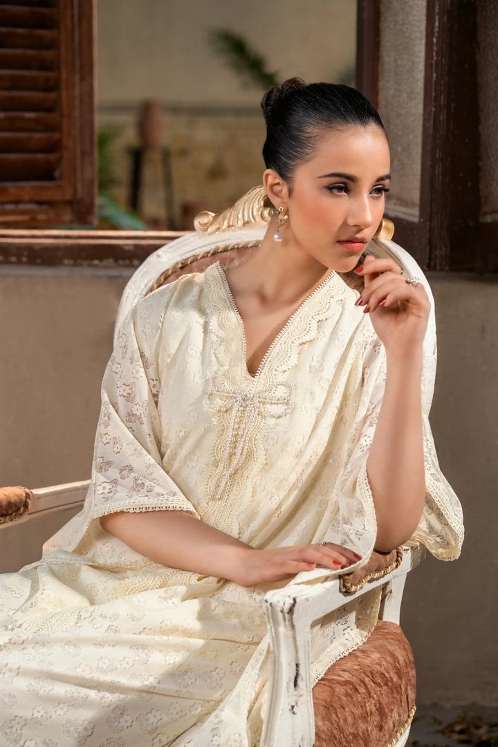 Dhaga Women Pret Embroidered 2 Piece lace net Elysian dawn SS25DSE136 - Summer Collection