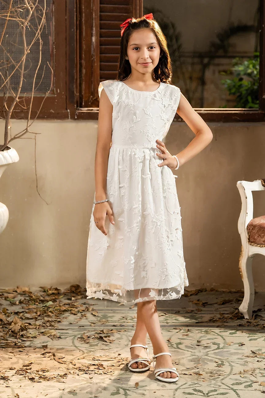 Dhaga Kids Pret Embroidred Lace Net 2 Piece Serene Bloom SS25DSE006 - Summer Collection