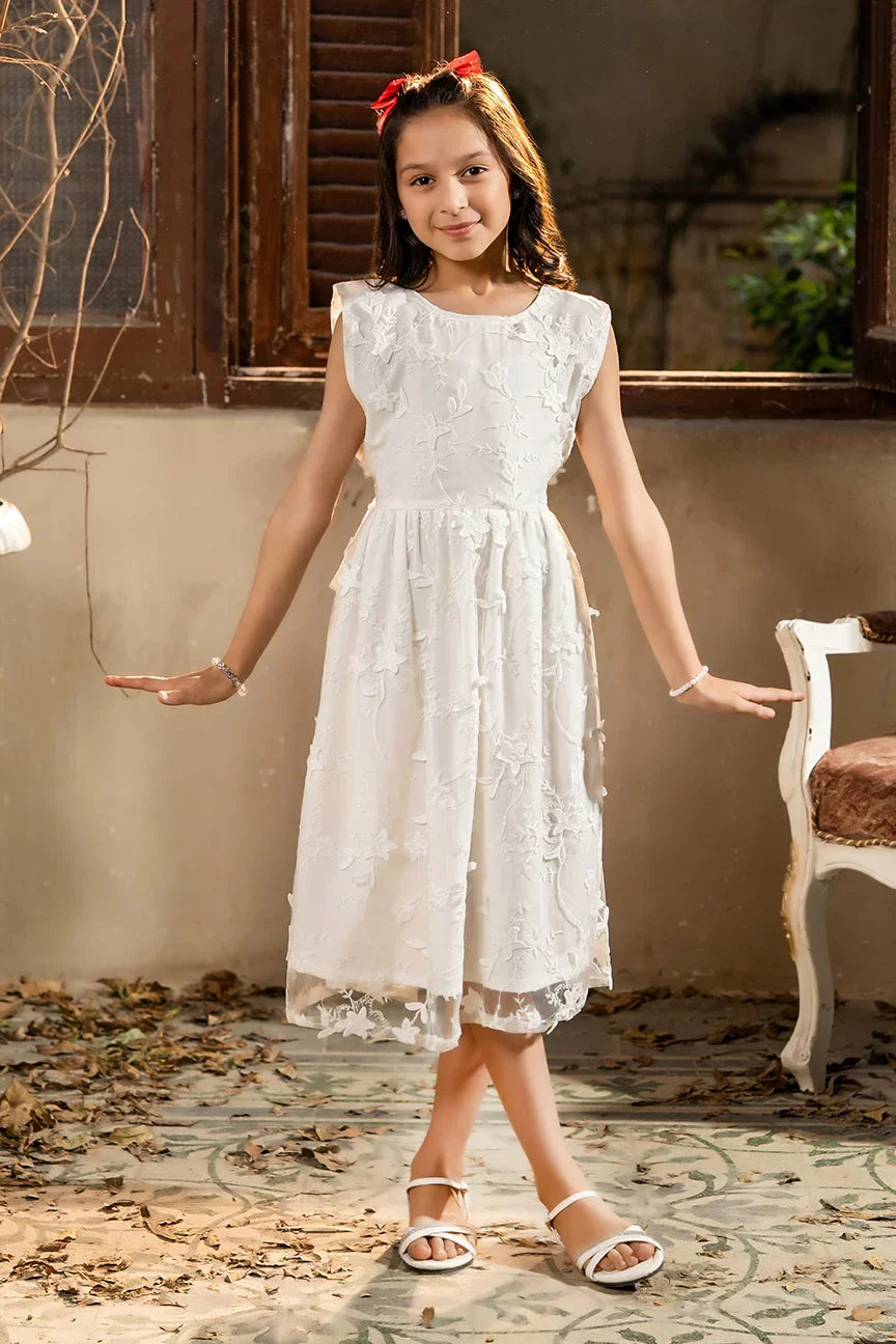 Dhaga Kids Pret Embroidred Lace Net 2 Piece Serene Bloom SS25DSE006 - Summer Collection