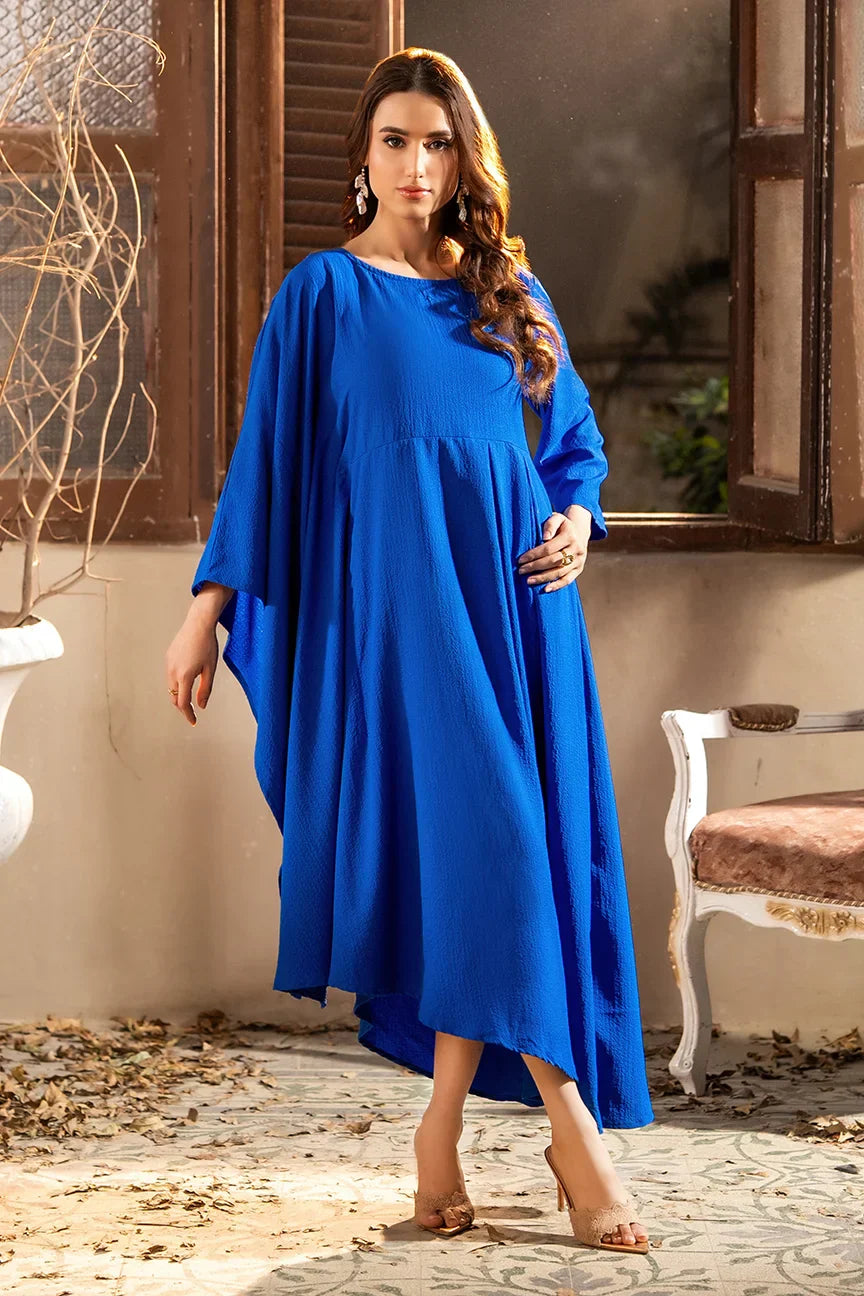 Dhaga Women Pret Printed 2 Piece Seersucker Flamenco Blue SS25DSD406 - Summer Collection