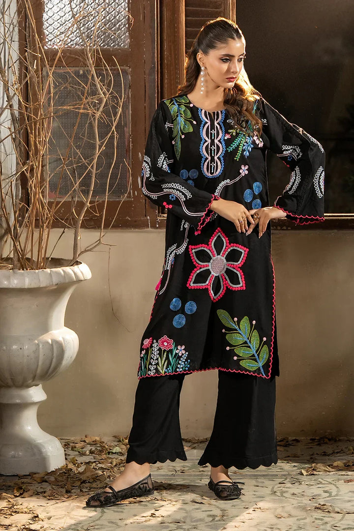 Dhaga Women Pret Embroidered 2 Piece linen Midnight folk SS26DSE154 - Summer Collection