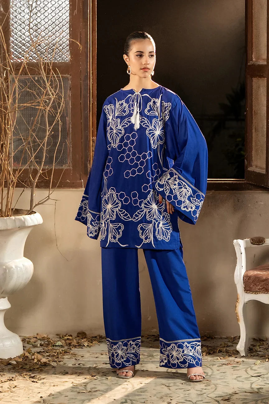 Dhaga Women Pret Embroidered Herringbone 2 Piece Suit Floral Honey Comb SS25DSE152 - Winter Collection