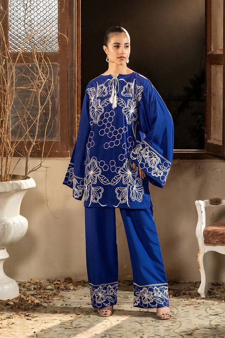 Dhaga Women Pret Embroidered Herringbone 2 Piece Suit Floral Honey Comb SS25DSE152 - Winter Collection