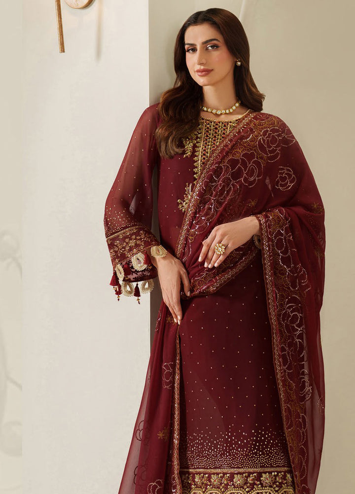 Reena by Alizeh Fashion Embroidered Chiffon Suits Unstitched 3 Piece AFB25RW HM-4047 Kavya - Wedding Collection