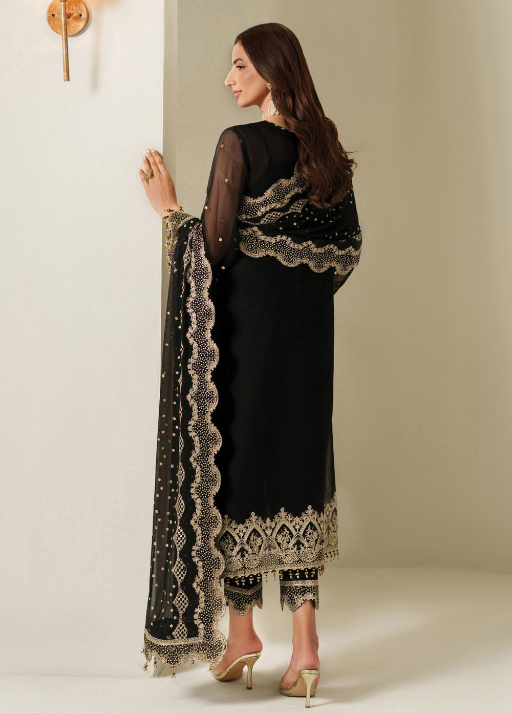 Reena by Alizeh Fashion Embroidered Chiffon Suits Unstitched 3 Piece AFB25RW HM-4049 Reshma - Wedding Collection