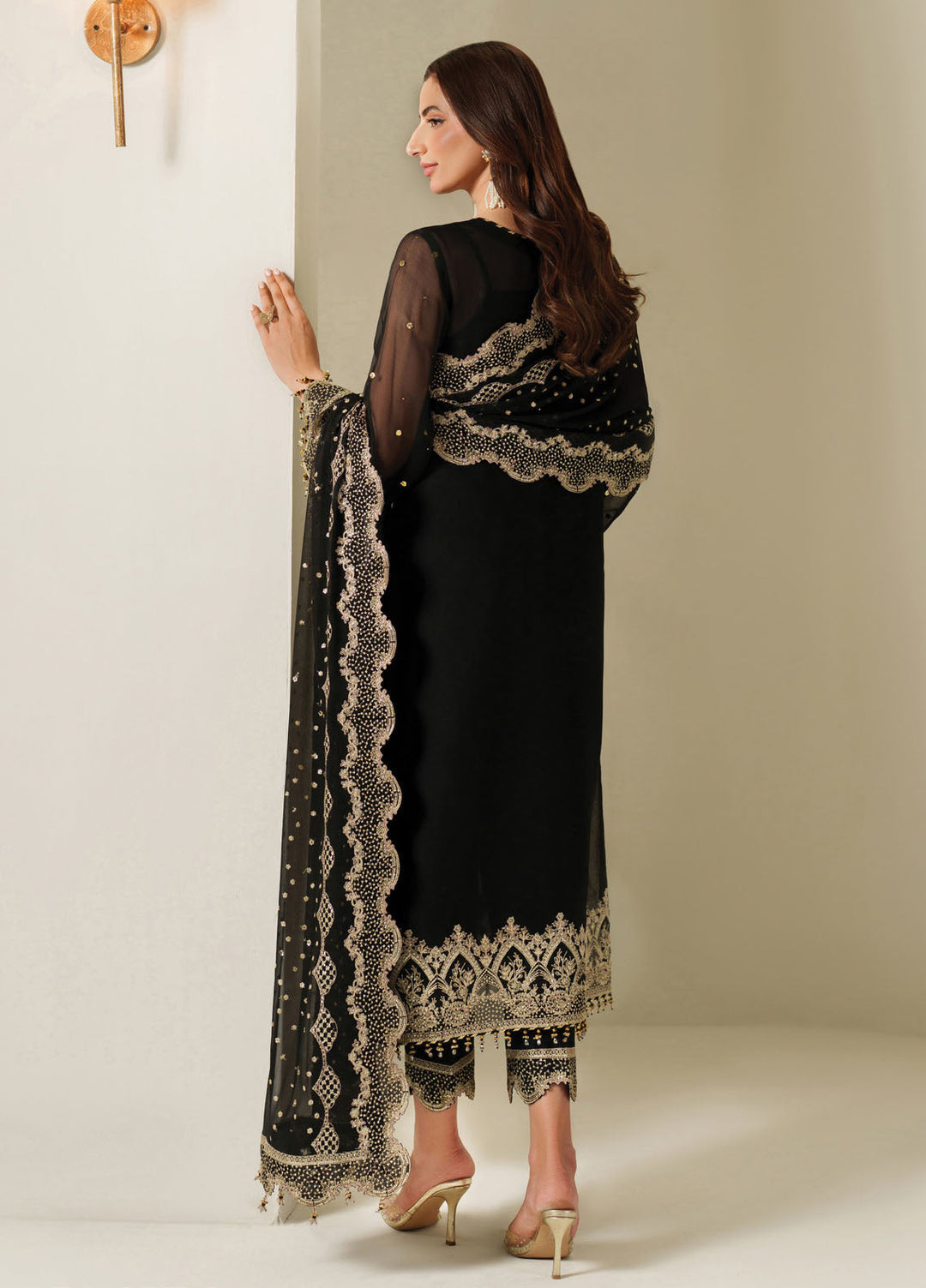 Reena by Alizeh Fashion Embroidered Chiffon Suits Unstitched 3 Piece AFB25RW HM-4049 Reshma - Wedding Collection