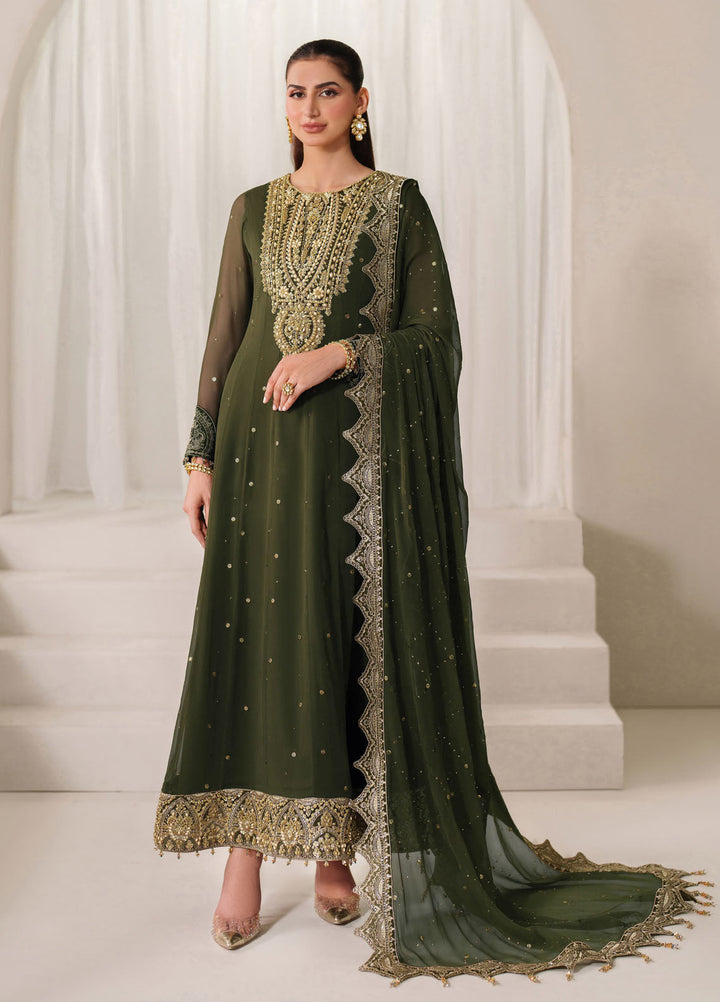 Reena by Alizeh Fashion Embroidered Chiffon Suits Unstitched 3 Piece AFB25RW HM-4051 Rekha - Wedding Collection
