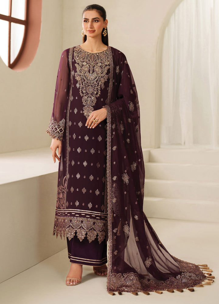 Reena by Alizeh Fashion Embroidered Chiffon Suits Unstitched 3 Piece AFB25RW HM-4053 Tehwar - Wedding Collection