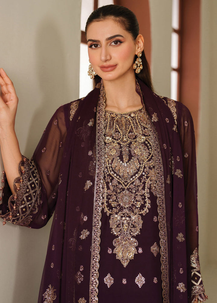 Reena by Alizeh Fashion Embroidered Chiffon Suits Unstitched 3 Piece AFB25RW HM-4053 Tehwar - Wedding Collection