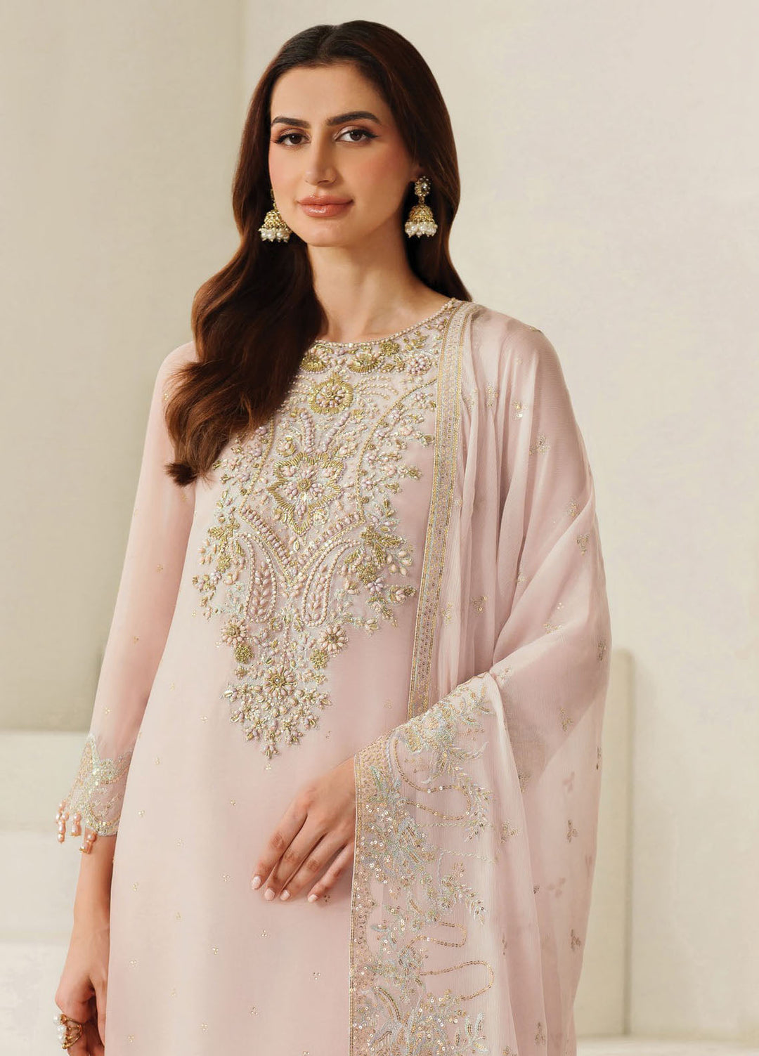 Reena by Alizeh Fashion Embroidered Chiffon Suits Unstitched 3 Piece AFB25RW HM-4054 Zyla - Wedding Collection