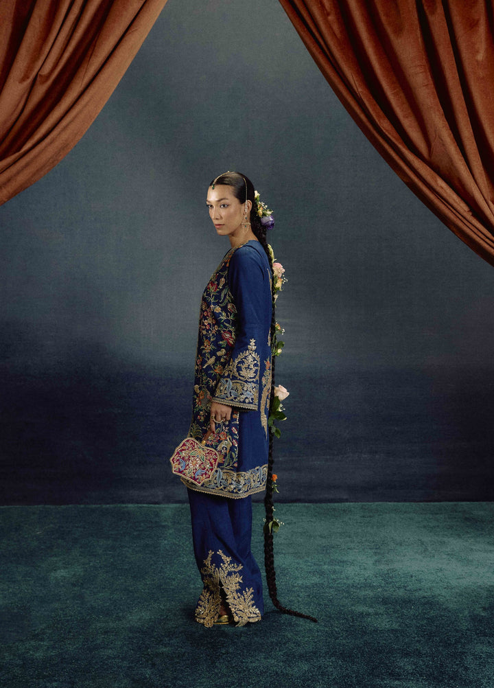 Kamiar Rokni Unstitched Embroidered Raw Silk 3 Piece Suit KR26UF Dilara - Festive Collection