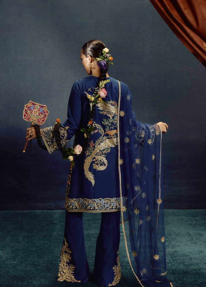 Kamiar Rokni Unstitched Embroidered Raw Silk 3 Piece Suit KR26UF Dilara - Festive Collection