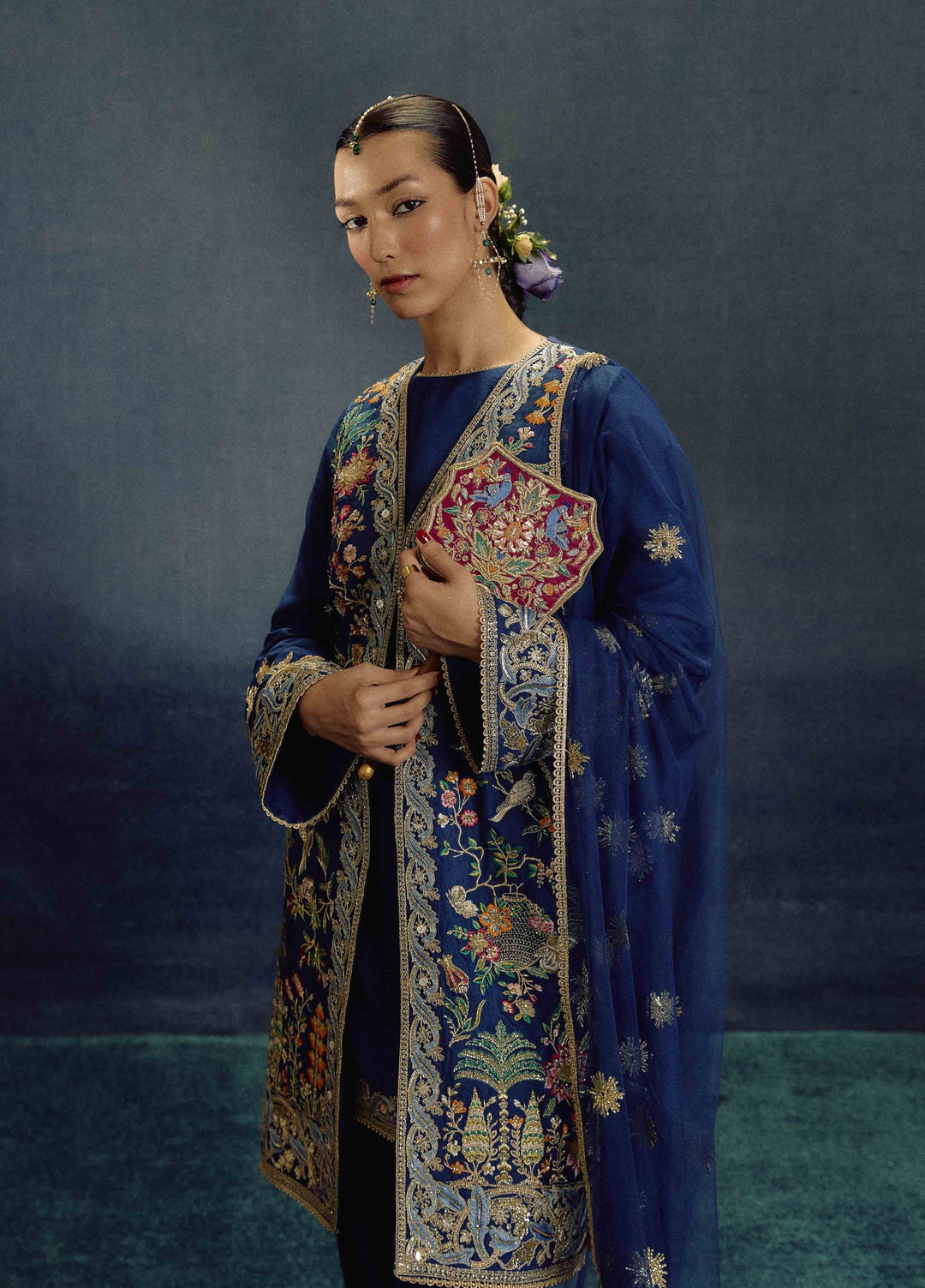 Kamiar Rokni Unstitched Embroidered Raw Silk 3 Piece Suit KR26UF Dilara - Festive Collection