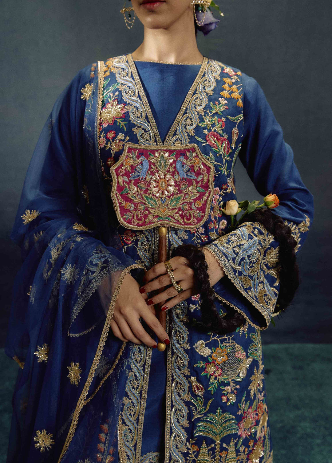 Kamiar Rokni Unstitched Embroidered Raw Silk 3 Piece Suit KR26UF Dilara - Festive Collection