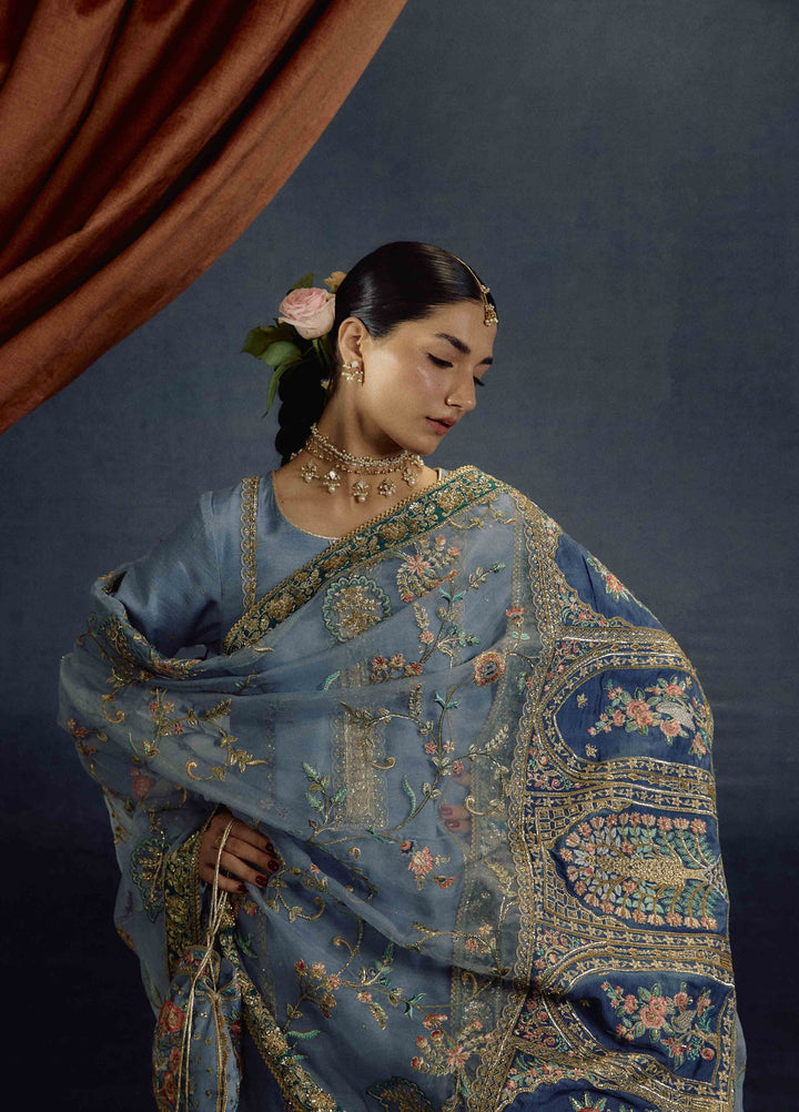Kamiar Rokni Unstitched Embroidered Raw Silk 3 Piece Suit KR26UF Heer - Festive Collection