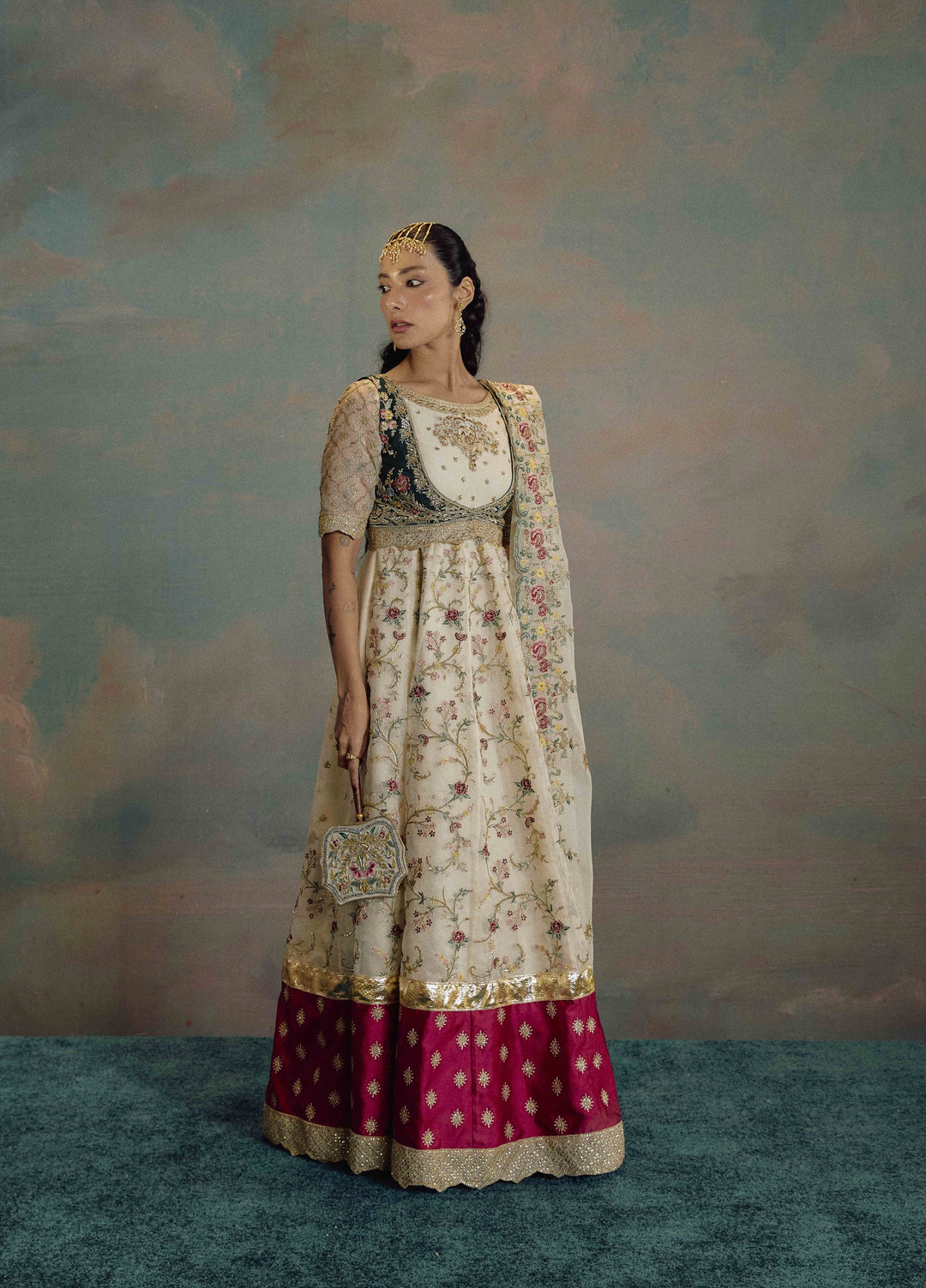 Kamiar Rokni Unstitched Embroidered Organza 3 Piece Suit KR26UF Mahgul - Festive Collection