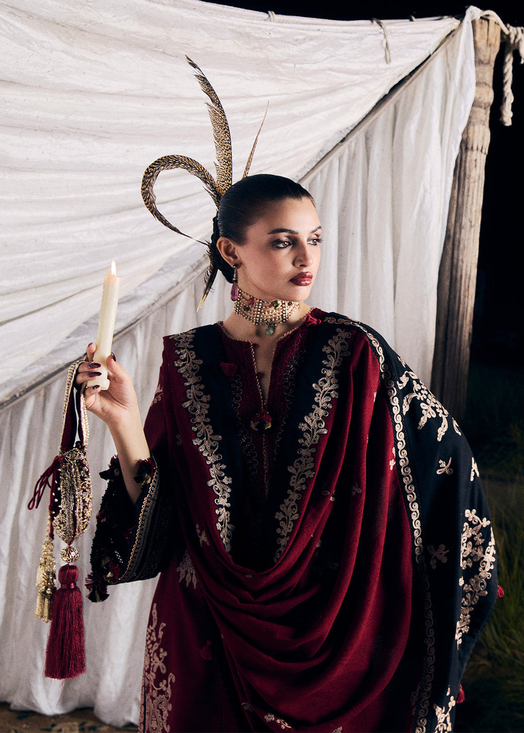Radha Kishan by Hussain Rehar Unstitched Embroidered Karandi 3 Piece Suit RUBEUS - Winter Collection