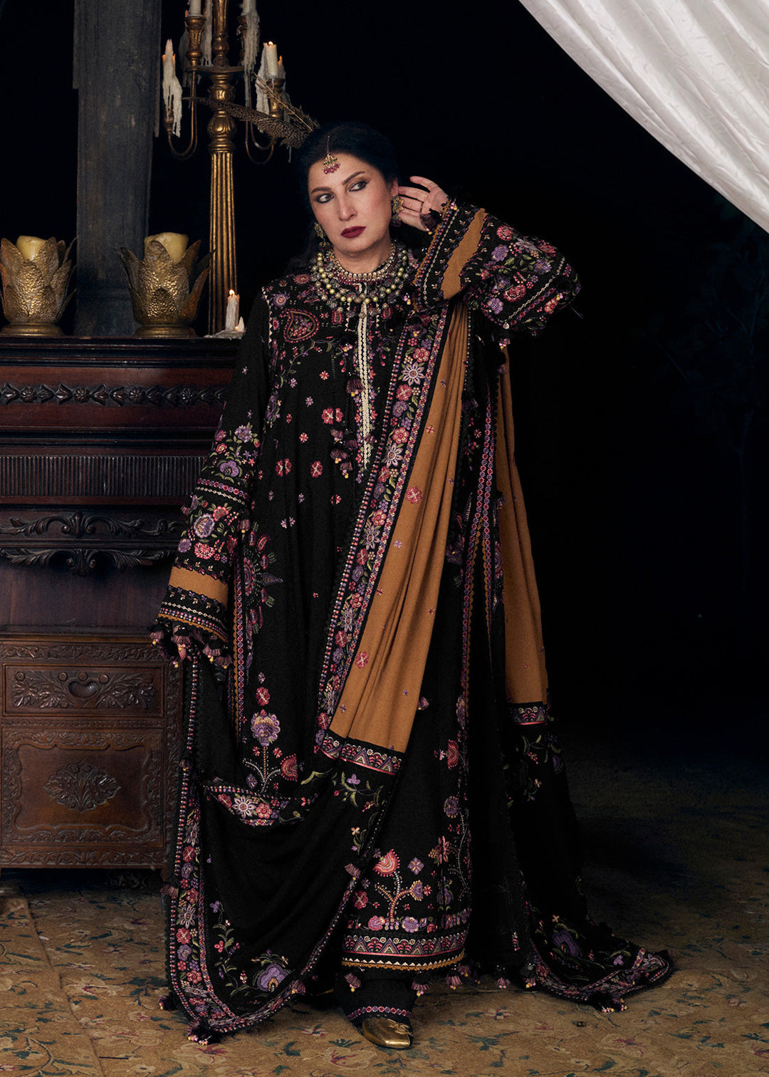 Radha Kishan by Hussain Rehar Unstitched Embroidered Karandi 3 Piece Suit JAHANARA - Winter Collection