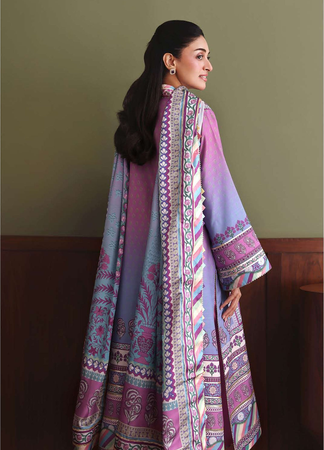 Nirvana by Mushq Unstitched Printed Raw Silk 3 Piece Suit MU26UNR Naturally Me HUNPS260110 - Festive Collection