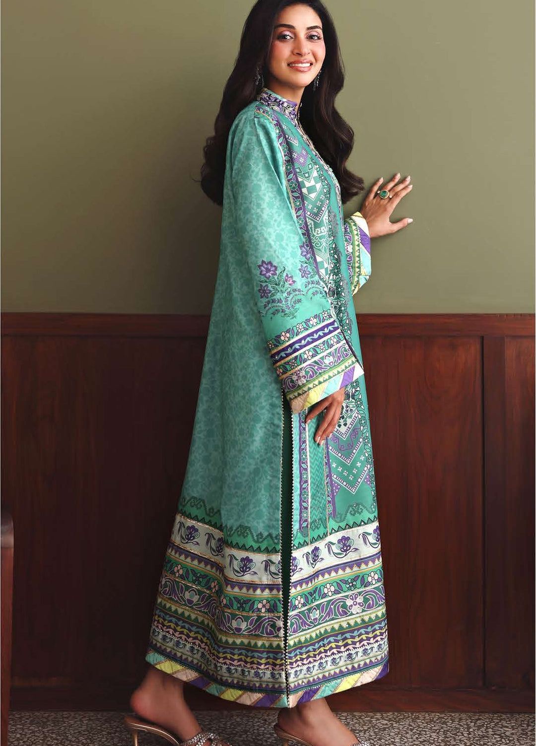 Nirvana by Mushq Unstitched Printed Raw Silk 3 Piece Suit MU26UNR Main Character HUNPS260101 - Festive Collection