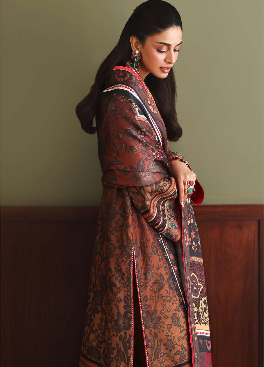 Nirvana by Mushq Unstitched Printed Raw Silk 3 Piece Suit MU26UNR Effortlessly Me HUNPS260103 - Festive Collection