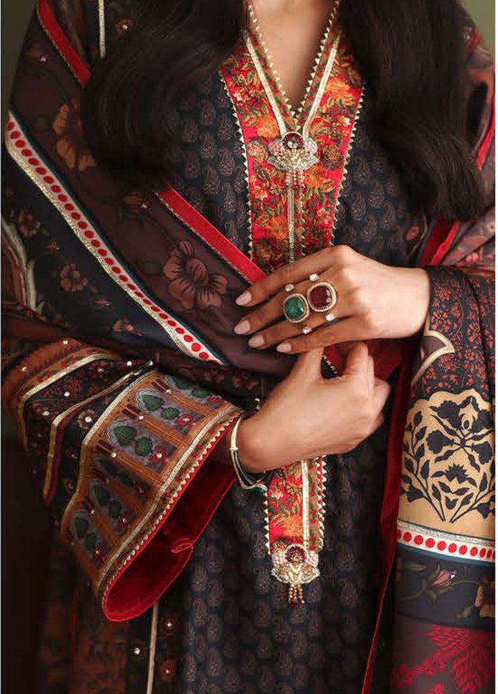 Nirvana by Mushq Unstitched Printed Raw Silk 3 Piece Suit MU26UNR Effortlessly Me HUNPS260103 - Festive Collection