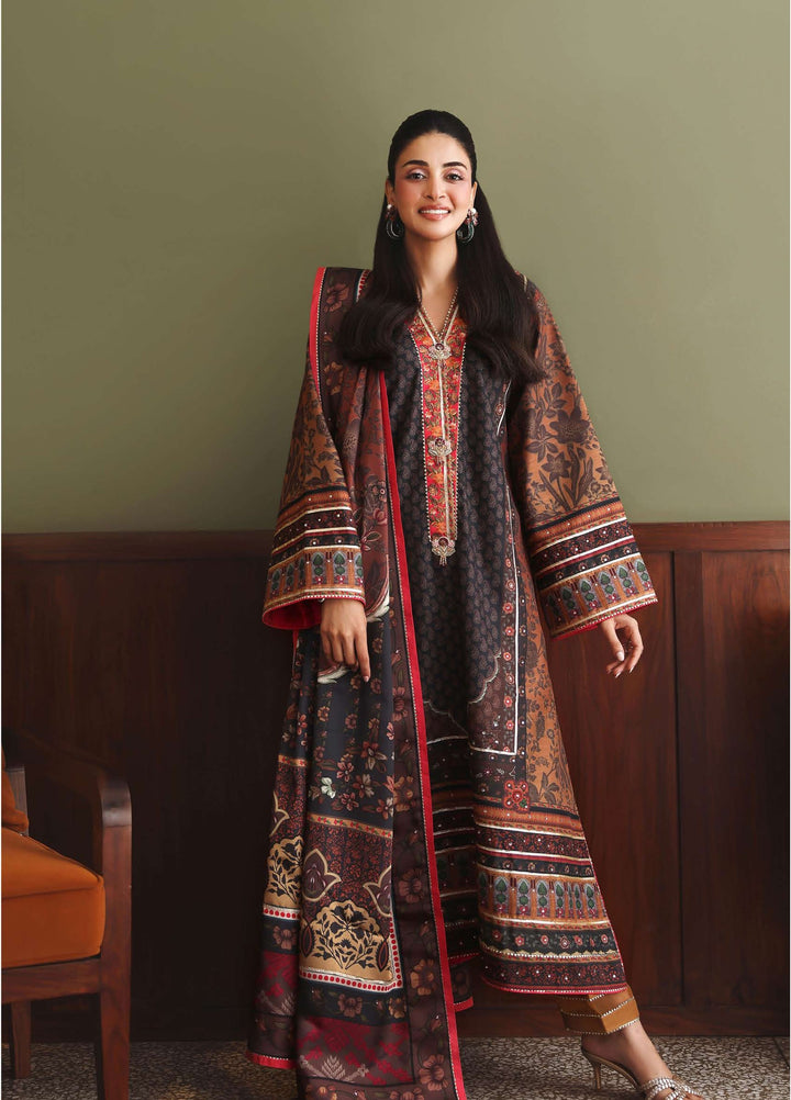 Nirvana by Mushq Unstitched Printed Raw Silk 3 Piece Suit MU26UNR Effortlessly Me HUNPS260103 - Festive Collection