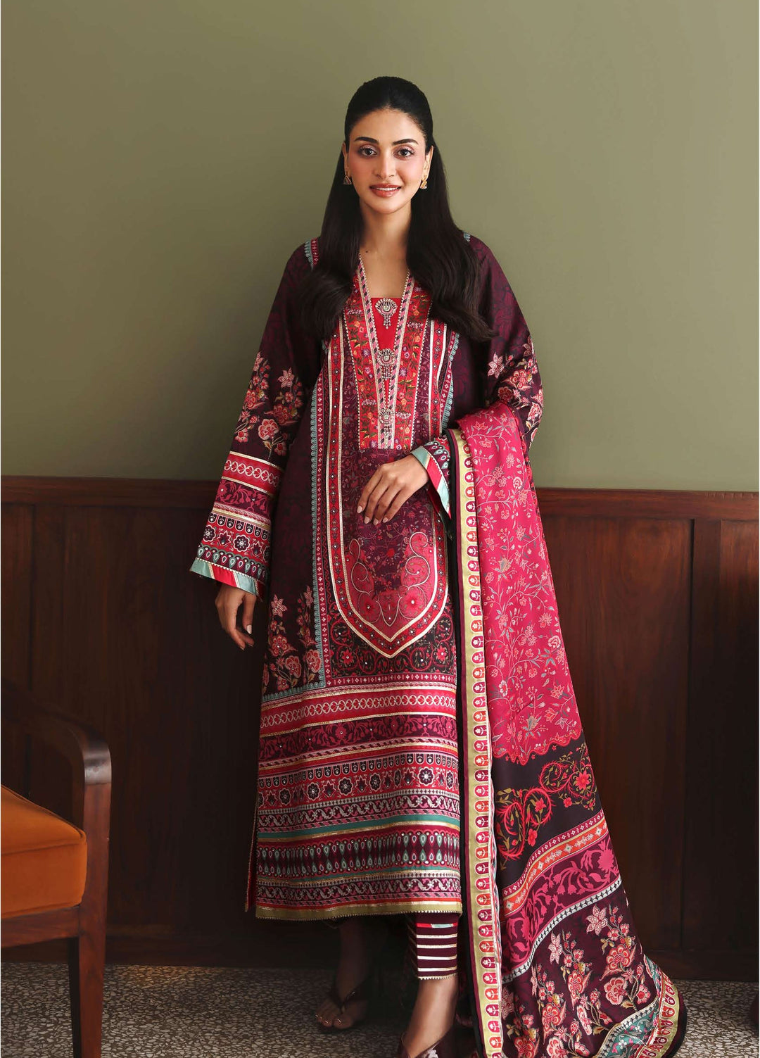Nirvana by Mushq Unstitched Printed Raw Silk 3 Piece Suit MU26UNR Day Dreamer HUNPS260105 - Festive Collection