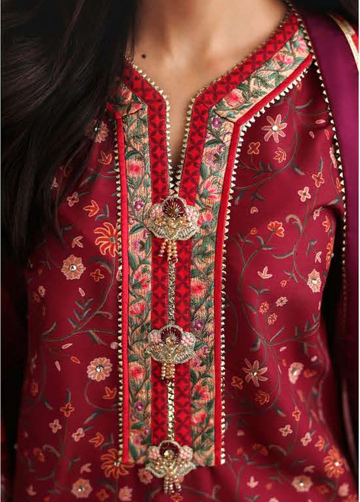 Nirvana by Mushq Unstitched Printed Raw Silk 3 Piece Suit MU26UNR Soft Spotlight HUNPS260106 - Festive Collection