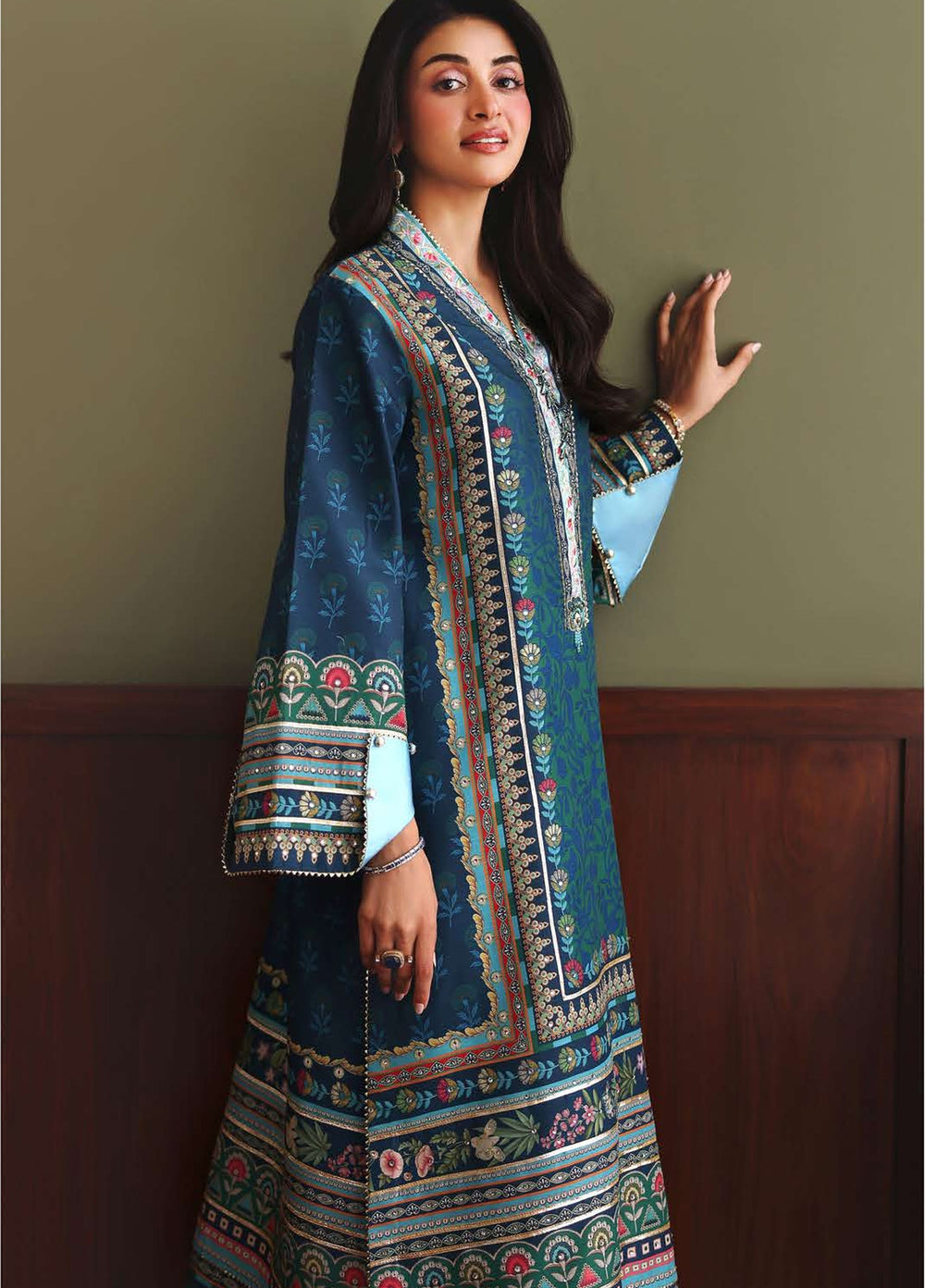 Nirvana by Mushq Unstitched Printed Raw Silk 3 Piece Suit MU26UNR Scene Stealer HUNPS260107 - Festive Collection