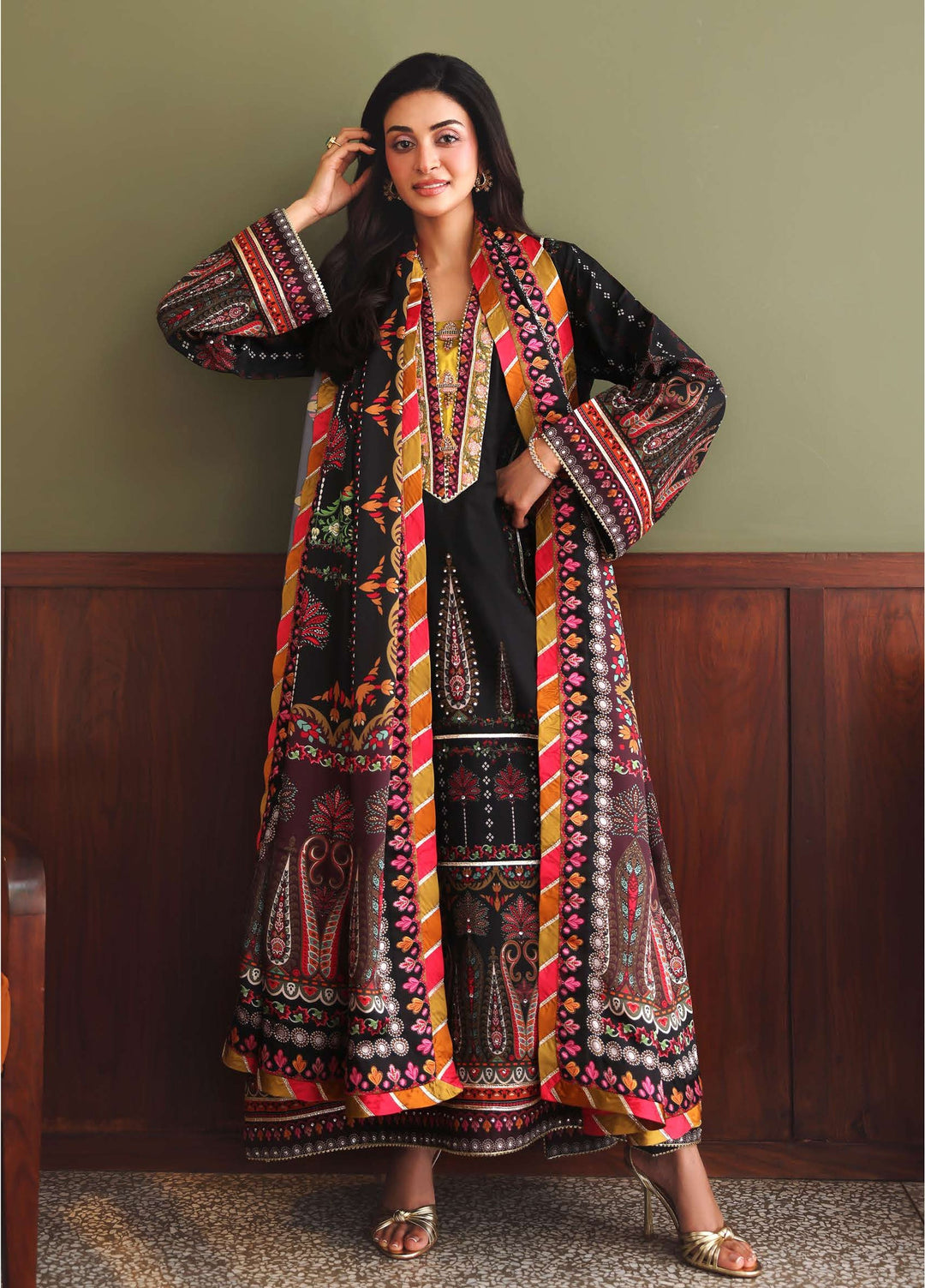 Nirvana by Mushq Unstitched Printed Raw Silk 3 Piece Suit MU26UNR Star off Duty HUNPS260108 - Festive Collection