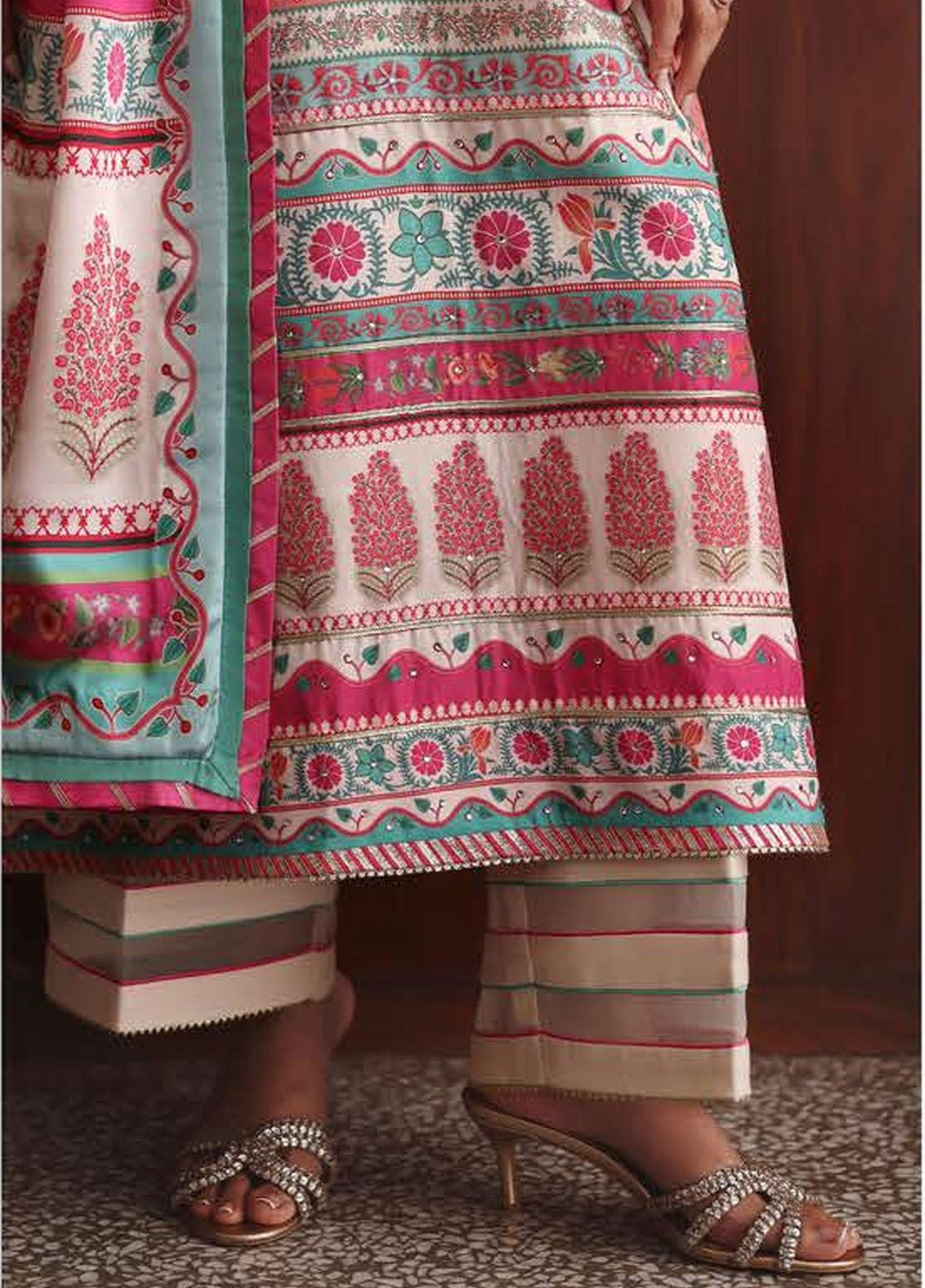 Nirvana by Mushq Unstitched Printed Raw Silk 3 Piece Suit MU26UNR Born Ready HUNPS260109 - Festive Collection
