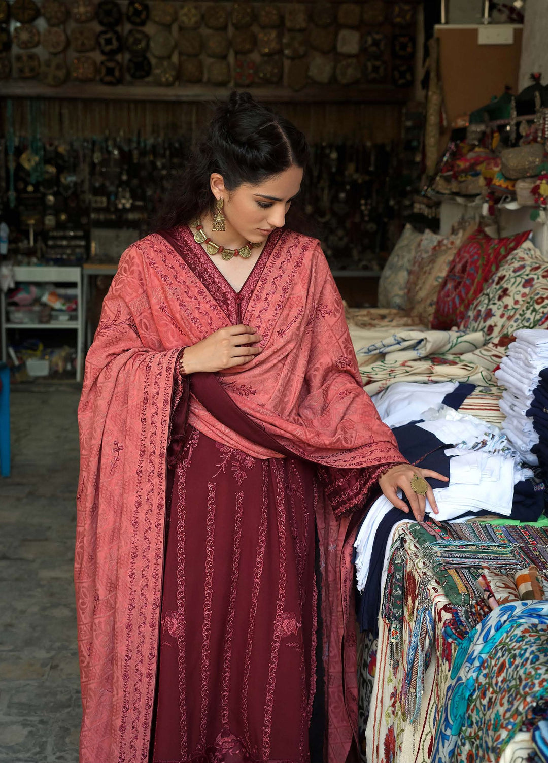 Beneath Bukhara by Mushq Unstitched Embroidered Linen 3 Piece Suit MU26UBBW Bukhara Bloom HUNWI260101 - Winter Collection