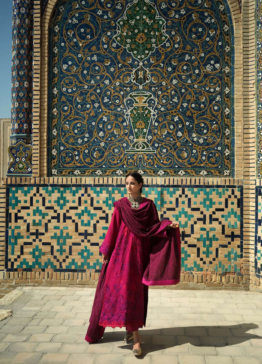 Beneath Bukhara by Mushq Unstitched Embroidered Herringbone 3 Piece Suit MU26UBBW Dusk Whisper HUNWI260103 - Winter Collection