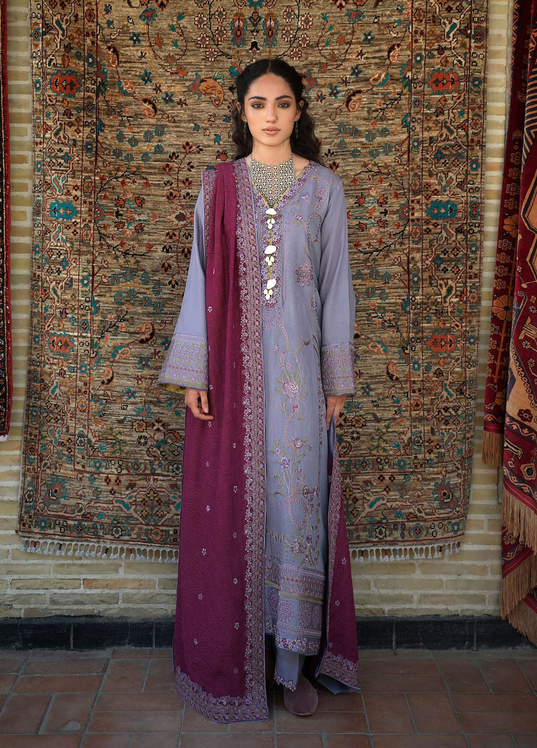 Beneath Bukhara by Mushq Unstitched Embroidered Crepe 3 Piece Suit MU26UBBW Old City Bloom HUNWI260106 - Winter Collection