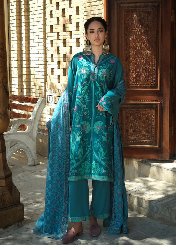 Beneath Bukhara by Mushq Unstitched Embroidered Corduroy 3 Piece Suit MU26UBBW Azure Courtyard HUNWI260109 - Winter Collection
